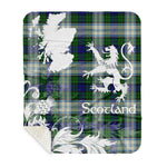 Sherpa Blanket - Tartan Blanket Thistle and Lion Scottish Clan Blackwatch Dress Modern Plaid Blanket, plaid sherpa blanket queen,purple sherpa blanket,queen sherpa blanket,queen size sherpa blanket,red sherpa blanket,scottish tartan blankets,sherpa blanket,sherpa christmas blanket