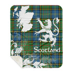 Sherpa Blanket - Tartan Blanket Thistle and Lion Scottish Clan MacMillan Hunting Ancient Plaid Blanket, plaid sherpa blanket queen,purple sherpa blanket,queen sherpa blanket,queen size sherpa blanket,red sherpa blanket,scottish tartan blankets,sherpa blanket,sherpa christmas blanket