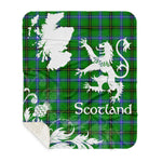Sherpa Blanket - Tartan Blanket Thistle and Lion Scottish Clan Henderson Ancient Plaid Blanket, plaid sherpa blanket queen,purple sherpa blanket,queen sherpa blanket,queen size sherpa blanket,red sherpa blanket,scottish tartan blankets,sherpa blanket,sherpa christmas blanket