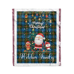 Personalized Gift Tartan Plaid Blanket Clan Fletcher of Dunan With Funny Santa Snowman Reindeer Merry Christmas Fleece Blanket, Home Living Room, Plaid Blanket, Tartan Blanket, Scottish Blanket, Buffalo fleece blanket, Christmas Blanket