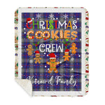 Personalized Gift Tartan Plaid Blanket Clan Kinnaird With Christmas Cookie Baking Crew Christmas Gift Sherpa Blanket, tartan sherpa blanket,buffalo plaid sherpa blanket,christmas sherpa blanket,Christmas Throw Blanket,green plaid sherpa blanket,green sherpa blanket