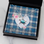 Sea Turtle Necklace Gift for My Beautiful Girlfriend Valentines Necklace Clan Strathclyde Tartan Blue Turtle Necklace