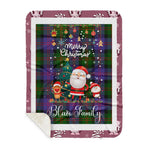 Personalized Gift Tartan Plaid Blanket Clan Blair With Funny Santa Snowman Reindeer Merry Christmas Gift Sherpa Blanket, blue plaid sherpa blanket,blue tartan sherpa blanket,Buchan,buffalo plaid sherpa blanket,christmas sherpa blanket,Christmas Throw Blanket