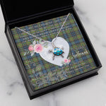 Sea Turtle Necklace Gift for My Beautiful Girlfriend Valentines Necklace Clan MacLellan Tartan Blue Turtle Necklace