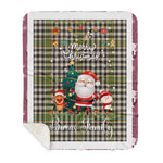 Personalized Gift Tartan Plaid Blanket Clan Burns With Funny Santa Snowman Reindeer Merry Christmas Gift Sherpa Blanket, blue plaid sherpa blanket,blue tartan sherpa blanket,Buchan,buffalo plaid sherpa blanket,christmas sherpa blanket,Christmas Throw Blanket