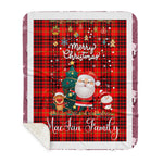 Personalized Gift Tartan Plaid Blanket Clan MacIan With Funny Santa Snowman Reindeer Merry Christmas Gift Sherpa Blanket, blue plaid sherpa blanket,blue tartan sherpa blanket,Buchan,buffalo plaid sherpa blanket,christmas sherpa blanket,Christmas Throw Blanket
