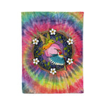 Scotstee Shop - Scotstee Shop Blanket Ayahuasca Colibri Birds Tie Dye Hippie Fleece Blanket