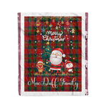 Personalized Gift Tartan Plaid Blanket Clan MacDuff With Funny Santa Snowman Reindeer Merry Christmas Fleece Blanket, Home Living Room, Plaid Blanket, Tartan Blanket, Scottish Blanket, Buffalo fleece blanket, Christmas Blanket