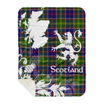 Sherpa Blanket - Tartan Blanket Thistle and Lion Scottish Clan Ayrshire Plaid Blanket, plaid sherpa blanket queen,purple sherpa blanket,queen sherpa blanket,queen size sherpa blanket,red sherpa blanket,scottish tartan blankets,sherpa blanket,sherpa christmas blanket