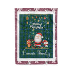 Personalized Gift Tartan Plaid Blanket Clan Lammie With Funny Santa Snowman Reindeer Merry Christmas Fleece Blanket, Home Living Room, Plaid Blanket, Tartan Blanket, Scottish Blanket, Buffalo fleece blanket, Christmas Blanket