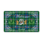 Doormat - Welcome Mat Scottish Clan Badge Duncan Ancient Tartan Door Mat, Plaid Doormat With Thistle and Two Lion Scottish