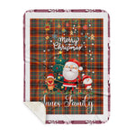 Personalized Gift Tartan Plaid Blanket Clan Innes Ancient With Funny Santa Snowman Reindeer Merry Christmas Gift Sherpa Blanket, blue plaid sherpa blanket,blue tartan sherpa blanket,Buchan,buffalo plaid sherpa blanket,christmas sherpa blanket,Christmas Throw Blanket