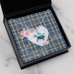 Sea Turtle Necklace Gift for My Beautiful Girlfriend Valentines Necklace Clan Thomson Blue Tartan Blue Turtle Necklace