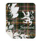 Sherpa Blanket - Tartan Blanket Thistle and Lion Scottish Clan Buchanan Hunting Plaid Blanket, plaid sherpa blanket queen,purple sherpa blanket,queen sherpa blanket,queen size sherpa blanket,red sherpa blanket,scottish tartan blankets,sherpa blanket,sherpa christmas blanket