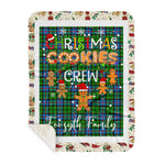 Personalized Gift Tartan Plaid Blanket Clan Forsyth Modern With Christmas Cookie Baking Crew Christmas Gift Sherpa Blanket, tartan sherpa blanket,buffalo plaid sherpa blanket,christmas sherpa blanket,Christmas Throw Blanket,green plaid sherpa blanket,green sherpa blanket