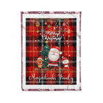 Personalized Gift Tartan Plaid Blanket Clan Marjoribanks With Funny Santa Snowman Reindeer Merry Christmas Fleece Blanket, Home Living Room, Plaid Blanket, Tartan Blanket, Scottish Blanket, Buffalo fleece blanket, Christmas Blanket