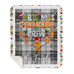 Personalized Gift Tartan Plaid Blanket Clan Glen Grey With Christmas Cookie Baking Crew Christmas Gift Sherpa Blanket, tartan sherpa blanket,buffalo plaid sherpa blanket,christmas sherpa blanket,Christmas Throw Blanket,green plaid sherpa blanket,green sherpa blanket