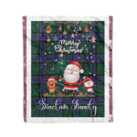Personalized Gift Tartan Plaid Blanket Clan Sinclair Hunting Modern With Funny Santa Snowman Reindeer Merry Christmas Fleece Blanket, Home Living Room, Plaid Blanket, Tartan Blanket, Scottish Blanket, Buffalo fleece blanket, Christmas Blanket