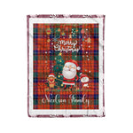 Personalized Gift Tartan Plaid Blanket Clan Nicolson Ancient With Funny Santa Snowman Reindeer Merry Christmas Fleece Blanket, Home Living Room, Plaid Blanket, Tartan Blanket, Scottish Blanket, Buffalo fleece blanket, Christmas Blanket