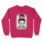 Standard Crew Neck Sweatshirt - Spooky Mama Messy Bun Skull Halloween Costume Momster Witchy Women Spooky Halloween Mommy - Scotstee Shop