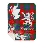 Sherpa Blanket - Tartan Blanket Thistle and Lion Scottish Clan Mar Plaid Blanket, plaid sherpa blanket queen,purple sherpa blanket,queen sherpa blanket,queen size sherpa blanket,red sherpa blanket,scottish tartan blankets,sherpa blanket,sherpa christmas blanket