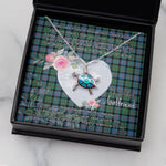 Sea Turtle Necklace Gift for My Beautiful Girlfriend Valentines Necklace Clan Malcolm Ancient Tartan Blue Turtle Necklace