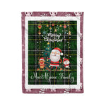 Personalized Gift Tartan Plaid Blanket Clan MacAlpine Modern With Funny Santa Snowman Reindeer Merry Christmas Fleece Blanket, Home Living Room, Plaid Blanket, Tartan Blanket, Scottish Blanket, Buffalo fleece blanket, Christmas Blanket