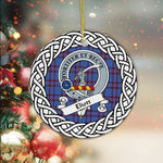 Eliot Tartan Ornament,  ceramic ornament, personalized christmas ornaments, christmas tree ornaments, christmas door decorations, Plaid Ornament, Tartan Ceramic Ornament