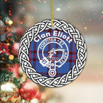 Eliott Tartan Ornament,  ceramic ornament, personalized christmas ornaments, christmas tree ornaments, christmas door decorations, Plaid Ornament, Tartan Ceramic Ornament