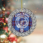 Elliot Tartan Ornament,  ceramic ornament, personalized christmas ornaments, christmas tree ornaments, christmas door decorations, Plaid Ornament, Tartan Ceramic Ornament