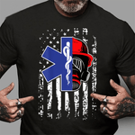 Scotstee Shop - EMT Firefighter Paramedic Firefighter Gift EMS Back Print 4th Of July Shirt EMS shirts