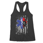 EMT Firefighter Paramedic Firefighter Gift EMS Back Print Women's Tank Top EMS shirts - Scotstee Shop