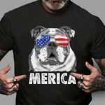 Scotstee Shop - English Bulldog 4th of July Merica Men Women USA Flag 4th Of July Shirt English Bulldog 4th of July Shirt English Bulldog Shirts