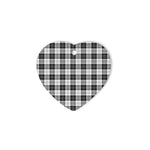 Erskine Black and White Tartan Heart Ornaments, Christmas Tree Ornament, Plaid Christmas Ornaments, Ceramic Heart Christmas Tree Decoration, Christmas Ornament, Plaid Ornament, Tartan Ornament, Buffalo Plaid Ornament