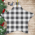 Erskine Black And White Tartan Ornament Star Ornament, Christmas Star Decorations, ceramic ornament, Plaid Star Ceramic Ornament, Christmas Ornament Decorations Gift