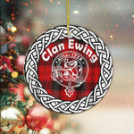 Ewing Tartan Ornament,  ceramic ornament, personalized christmas ornaments, christmas tree ornaments, christmas door decorations, Plaid Ornament, Tartan Ceramic Ornament