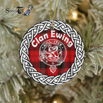 Ewing Tartan Ornament,  ceramic ornament, personalized christmas ornaments, christmas tree ornaments, christmas door decorations, Plaid Ornament, Tartan Ceramic Ornament