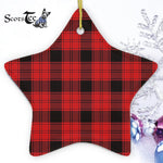 Ewing Tartan Ornament Star Ornament, Christmas Star Decorations, ceramic ornament, Plaid Star Ceramic Ornament, Christmas Ornament Decorations Gift