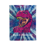 Scotstee Shop - Scotstee Shop Blanket Dino Frenzy Groovy Tie Dye Blue Purple & Magenta Hippie Fleece Blanket