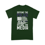 Scotstee Shop - Vintage Defend Police Defund Media USA American Flag 4th Of July Shirt Defund The Media Shirts Police Mom Shirts