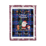 Personalized Gift Tartan Plaid Blanket Clan Angus Modern With Funny Santa Snowman Reindeer Merry Christmas Fleece Blanket, Home Living Room, Plaid Blanket, Tartan Blanket, Scottish Blanket, Buffalo fleece blanket, Christmas Blanket