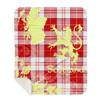 Sherpa Blanket - Tartan Blanket Thistle and Lion Scottish Clan MenZies Red Plaid Blanket, plaid sherpa blanket queen,purple sherpa blanket,queen sherpa blanket,queen size sherpa blanket,red sherpa blanket,scottish tartan blankets,sherpa blanket,sherpa christmas blanket