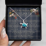 Sea Turtle Necklace To My Beautiful Soulmate Necklace In Your Eyes I Have Found My Home Clan Navy Formal Dress Tartan Blue Turtle Necklace, Valentine Necklace Gift for Girlfriend Clan Mitchell Ancient Tartan Sunflower Pendant Necklace, Scottish Tartan Jewelry, valentine necklace, necklace girlfriend, necklace for wife, cute necklaces for girlfriend, jewelry for girlfriend, to my soulmate necklace, to my future wife necklace