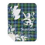 Sherpa Blanket - Tartan Blanket Thistle and Lion Scottish Clan MacNeill Of Barra Ancient Plaid Blanket, plaid sherpa blanket queen,purple sherpa blanket,queen sherpa blanket,queen size sherpa blanket,red sherpa blanket,scottish tartan blankets,sherpa blanket,sherpa christmas blanket