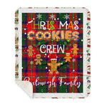 Personalized Gift Tartan Plaid Blanket Clan Roxburgh With Christmas Cookie Baking Crew Christmas Gift Sherpa Blanket, tartan sherpa blanket,buffalo plaid sherpa blanket,christmas sherpa blanket,Christmas Throw Blanket,green plaid sherpa blanket,green sherpa blanket