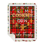 Personalized Gift Tartan Plaid Blanket Clan Brodie With Christmas Cookie Baking Crew Christmas Gift Sherpa Blanket, tartan sherpa blanket,buffalo plaid sherpa blanket,christmas sherpa blanket,Christmas Throw Blanket,green plaid sherpa blanket,green sherpa blanket