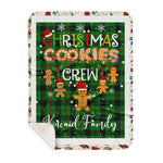 Personalized Gift Tartan Plaid Blanket Clan Kincaid With Christmas Cookie Baking Crew Christmas Gift Sherpa Blanket, tartan sherpa blanket,buffalo plaid sherpa blanket,christmas sherpa blanket,Christmas Throw Blanket,green plaid sherpa blanket,green sherpa blanket