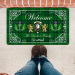 Doormat - Welcome Mat Scottish Clan Dunbar Hunting Tartan Door Mat, Plaid Doormat With Thistle and Two Lion Scottish