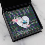 Sea Turtle Necklace Gift for My Beautiful Girlfriend Valentines Necklace Clan Davidson Tartan Blue Turtle Necklace