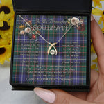 To My Beautiful Soulmate Necklace In Your Eyes I Have Found My Home Clan MacRae Hunting Modern Tartan Wishbone Dancing Necklace